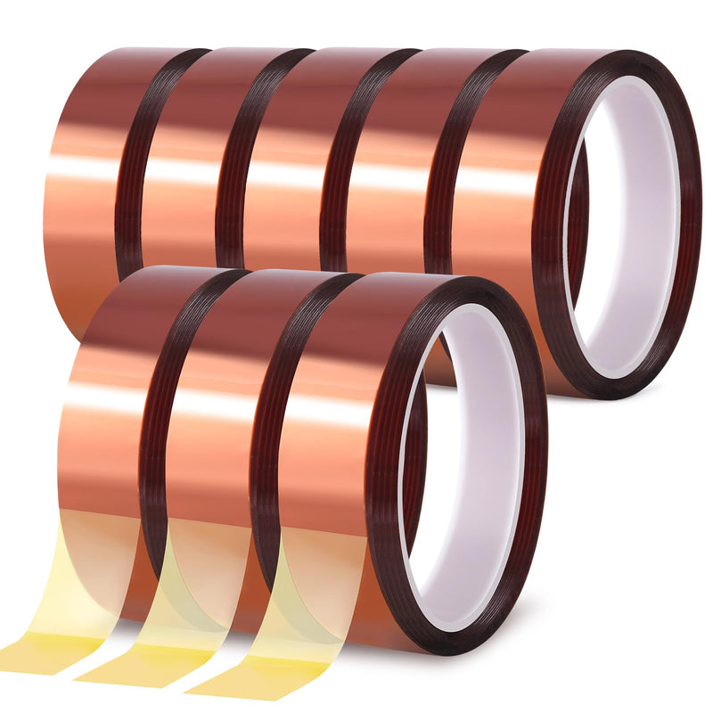 8 Rolls 20mm×25m (82Ft) Heat Resistant Tape, High Temperature Transfer Tape for Sublimation Heat Press Electronic Soldering Masking, No Residue 8