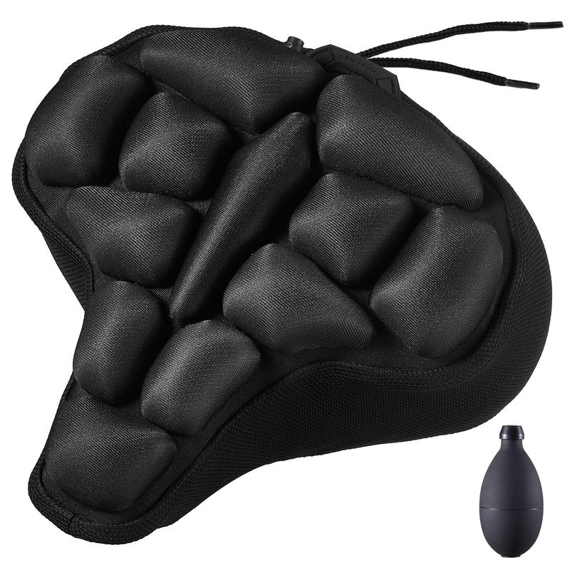 [Australia - AusPower] - DAWAY F1 3D Inflatable Air Bike Seat Cushion Cover – Large, Wide Bike Saddle Cover, Shock-Absorbing & Breathable Adjustable Comfort Pad for Peloton, Indoor, Road, Mountain, Outdoor Bikes & Commuting 