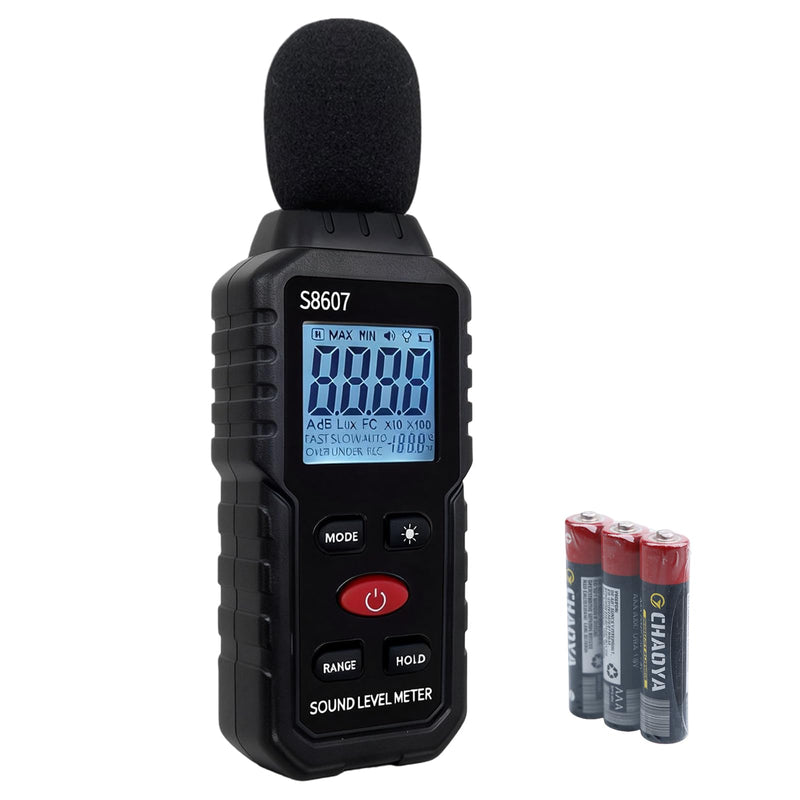 BAIFULAI Decibel Meter: 30dB to 130dB Portable Sound Level Meter with LCD Display, Portable SPL Meter DB, Meter Suitable for Home, Office, Construction Site, Factory etc