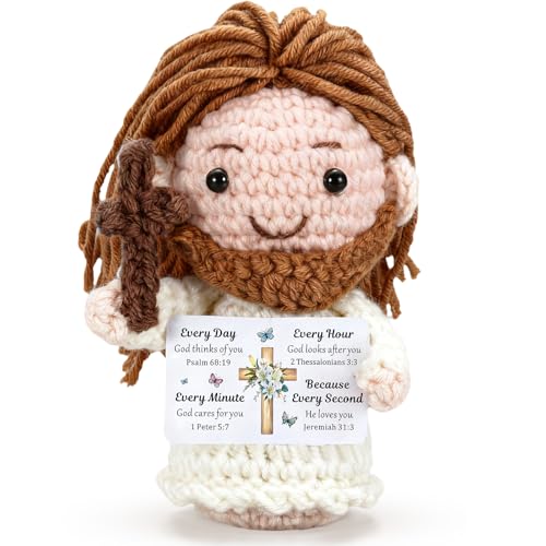 Positive Jesus Crochet Christian Gifts Handmade Emotional Support Jesus every day God thinks of you...