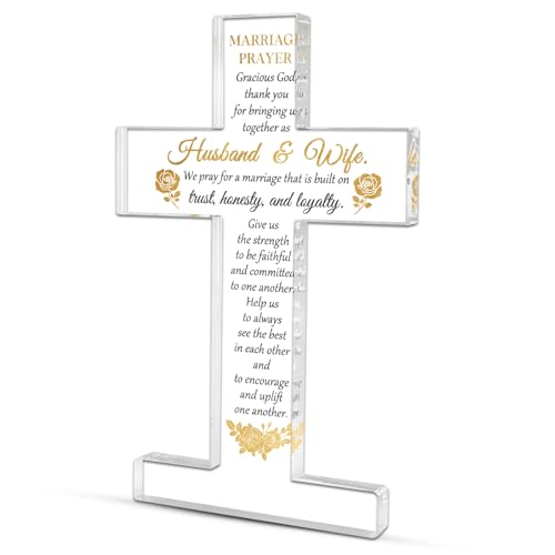 VIESUJI Marriage Prayer Cross Christian Wedding Gifts for Couples