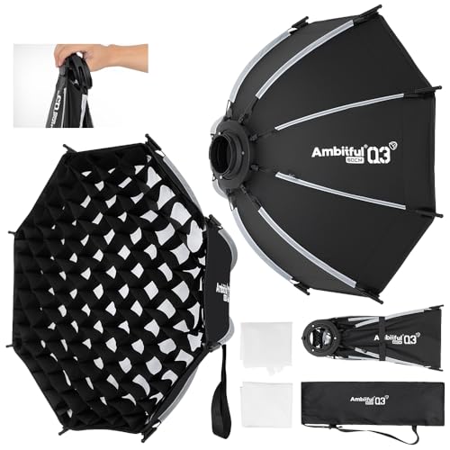 Ambitful Quick Release Softbox with Grid 23.6inch/60cm for Godox Mount 60cm