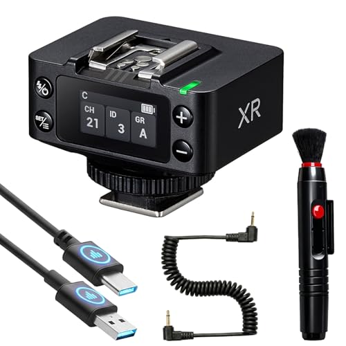 Godox XR Wireless Flash Receiver for Canon, for Nikon -Upgrade of godox X1R, 2.4G TTL HSS Trigger with Built-in Lithium Battery, Wireless Sync Remote Flash Receiver for Camera XR-C XR-N with Brush XR for Canon for Nikon