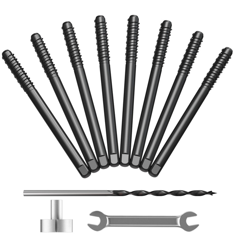 8pcs Heavy Duty Floating Shelf Brackets for 3/4" to 1.75" Boards, Invisible Blind Shelf Support Kit with CNC Drilling Jig, Double-Threaded Rods for DIY Custom Floating Shelves, 125lbs (4 inch-8pcs) 4 inch-8pcs