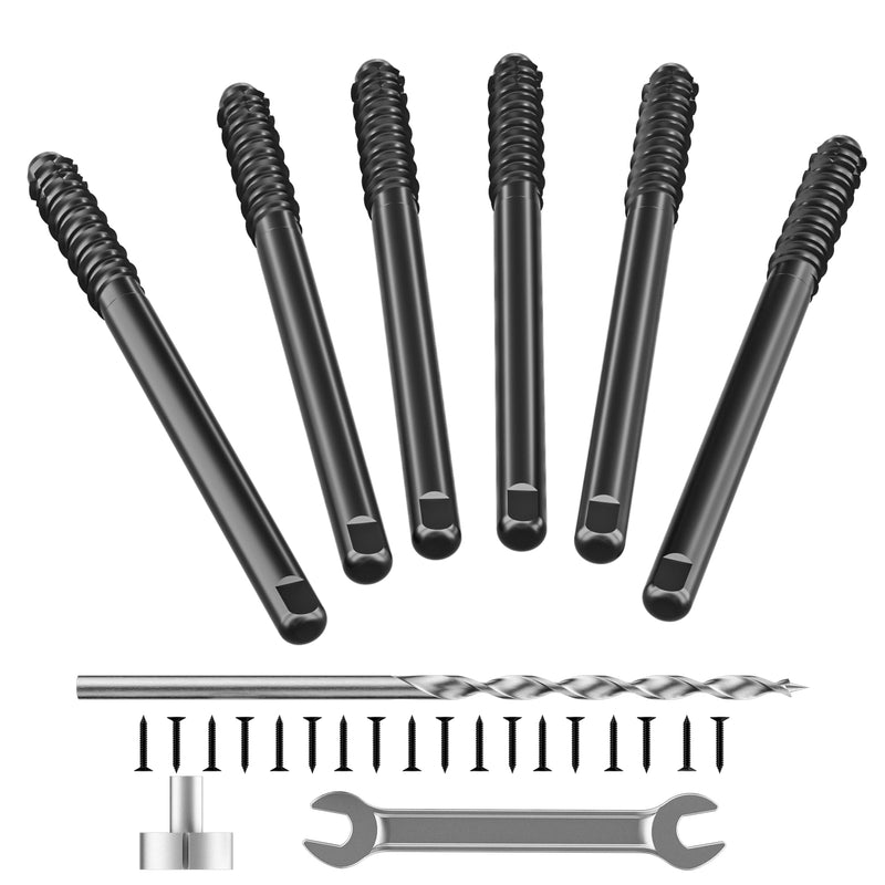 6pcs Heavy Duty Floating Shelf Brackets for 3/4" to 1.75" Boards, Invisible Blind Shelf Support Kit with CNC Drilling Jig, Double-Threaded Rods for DIY Custom Floating Shelves, 125lbs (4 inch-6pcs) 4 inch-6pcs