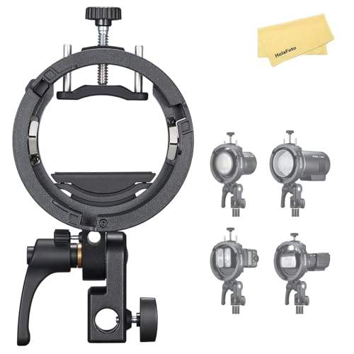 GODOX S3 Speedlite Bowens Mount Flash Holder Bracket for Godox V1 V100 V1Pro V860III TT350 AD100 AD200 AD300 Speedlite Strobe Flashes,S-Type Holder,Precise Tilt Control,S2 Bracket Updated Version