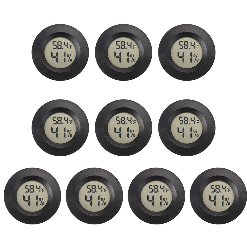 Mini Hygrometer Digital Thermometer Humidity Meter 10 Pack Hygrometer Thermometers Indoor/Outdoor Humidity Monitor Reptile Thermometer for Greenhouse Garden Cellar Fahrenheit(℉)/ Celsius(℃)