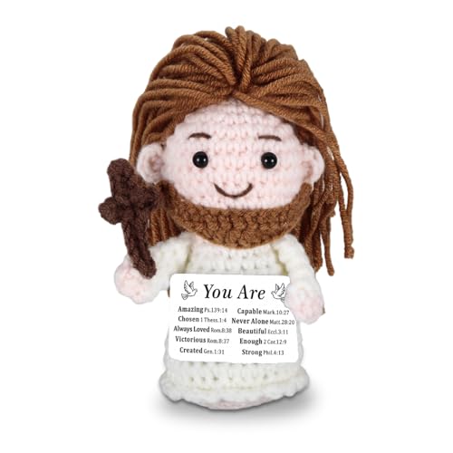 FOOZDEEVAAQ Positive Jesus Crochet Doll Baptism Gifts Confirmation Gifts