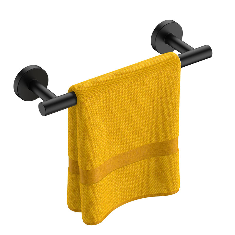FORIOUS Towel Bar for Bathroom Wall Mounted, 304 Stainless Steel Towel Racks Includes Wall Mounting Hardware, Suitable for Bathroom, RV (Matte Black, 9 Inch) Matte Black 11 Inch Single Bar