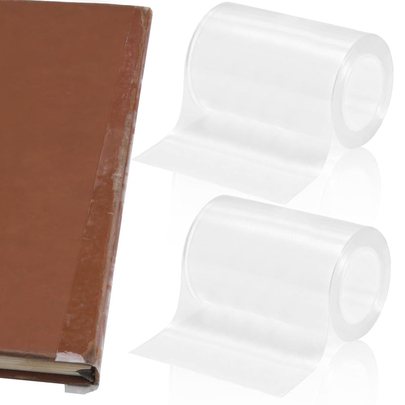 Engorgio 3Inch x 16.5Ft，Archival Safe Book Repair Tape 2pcs，Clear Strong Waterproof Adhesive，Old Books,Broken Pages，for Textbook Spine，Removable Book Binding Tape，Library Repair Supplies. 2
