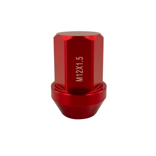 Viyukmiy M12x1.5 lightweight aluminum wheel lug nuts, 20-piece racing red hex nut set