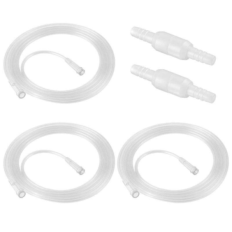 Geiserailie 3 Pack 7Ft Adult Oxygen Tubing with 2 Tubing Connector, Soft Oxygen Tube with Connector, High Flow Tube Hose for Breathing, Non Kinking Lightweight for Adult (Transparent) Transparent
