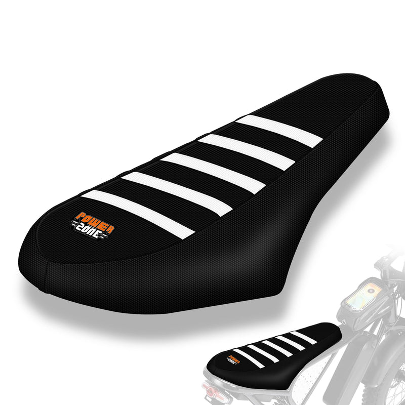 [Australia - AusPower] - E-Bike Seat Cover Compatible with Q20, Anti-Slip Waterproof Rubber Seat Cushions for Electric Bike (Black-White) Black-White 