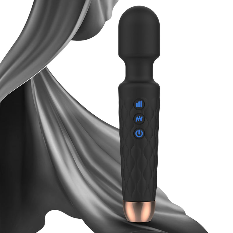 Personal Massager, Handheld Wireless Massager, Waterproof and Portable, 20 Speeds 8 Patterns Cordless Massagers for Neck, Back Pain, Leg and Hand Pain & Sports Recovery, Black Large
