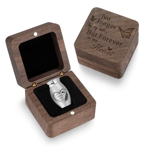 SOITIS Small Urns for Human Ashes Keepsake 1.2 Inches Stainless Steel Mini Urns for Ash Square Box Tiny Cremation Urns for Women Men Funeral Keepsake Urn Square Box B
