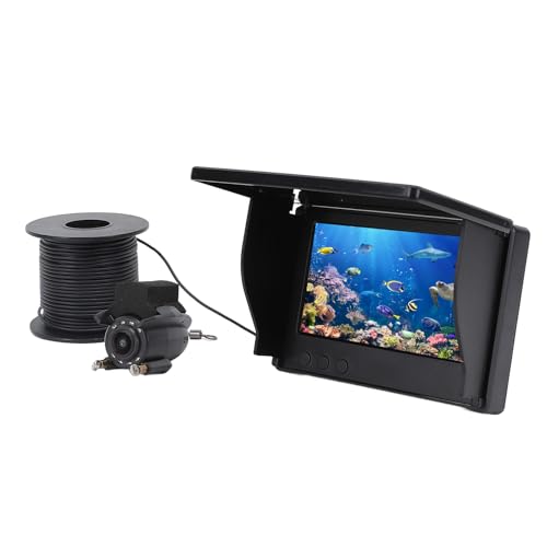 LICAEVEY Underwater Fishing Camera, 1080P 220 Wide Angle HD 4.3in High Brightness Screen, 15m High Toughness Cable for Ice Fishing Platform Fishing