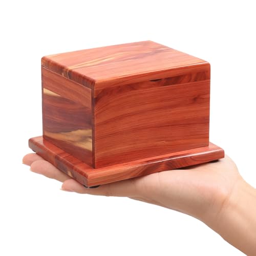 Small Cremation Wooden Urn for Human Ashes, Holds 38 Cubic Inches