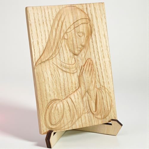 SOUTHLISA Handcrafted Mary Wooden Plaque – Christian Gifts for Women, Religious Gifts for Mom, Faith Home Décor, Catholic Wall Art, Handmade Prayer Plaque with Gift Box