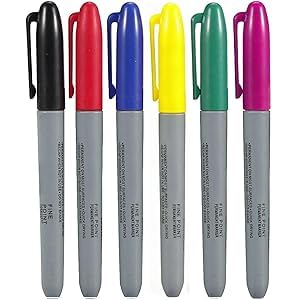 Set of 6 Tattoo Skin Marker Pens Set, Surgical Skin Marker for Tattoo Preliminary Drawings, Temporary Skin Drawing Pens with Fine Tip for Precise Contours and Makeup Designs