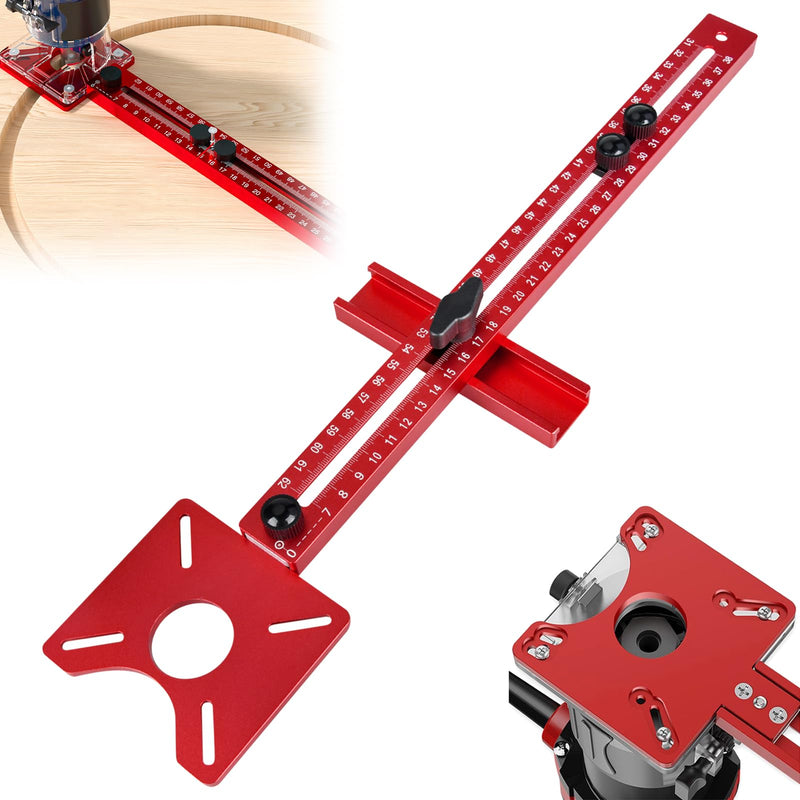 4 in 1 Adjustable Router Compass - Radius 90-610mm | Aluminium Multifunktionale Frässchablone Oberfräse Zubehör, Planfräsvorrichtung & Fräsrillenhalterung, kompatibel mit Makita