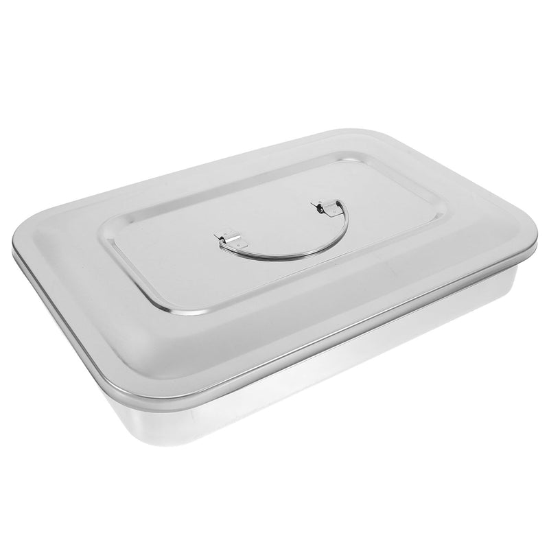 Yardenfun Stainless Steel Rectangular Storage Box with Lid, Heat-Resistant Medical Disinfectant Box, Durable Instrument Box for Sterile Storage without Robust Stainless Steel Box