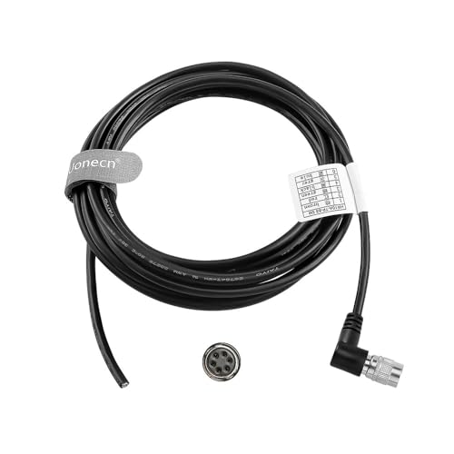 Uonecn HR10A-7P-6S Hirose 6 Pin Female to Open End Cable, Industrial Machine Vision Power I/O Trigger Cable, High Flex Shielded for Basler, Keyence, Cognex, Sony CCD, Hikvision, B-Type 16.4FT/5M Right angle 6 Pin B-Type