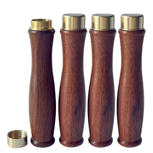 Mini Wooden Urns for Ashes, Set of 4 Small Wooden Urns Brown Set of 4