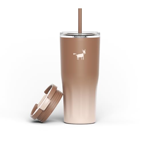 CHEERFUL GOAT Ceramic Travel Tumbler Ceramic Coffee Mug with 2 Lids Latte Ombre