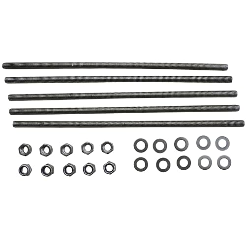 MARO MEGASTORE M8 x 250mm 304 stainless steel fully threaded rods, 1.25mm pitch, 5-piece set
