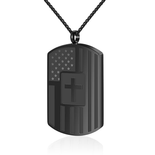 Dletay Cremation Necklace for Ashes Shield Urns Pendant Ashes Holder Stainless Steel Memorial Cremation Jewelry for Women Men Black