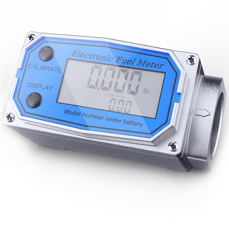 [Australia - AusPower] - Flow Meter 3/4 Inche Digital Turbine Fuel Meter - Flowmeter Auto On & Off Industry Grade Aluminum Alloy - for Water, Diesel, Gasoline Supports Gallon, QTS, PTS, L, m³ (3/4 inch) 3/4 inch 