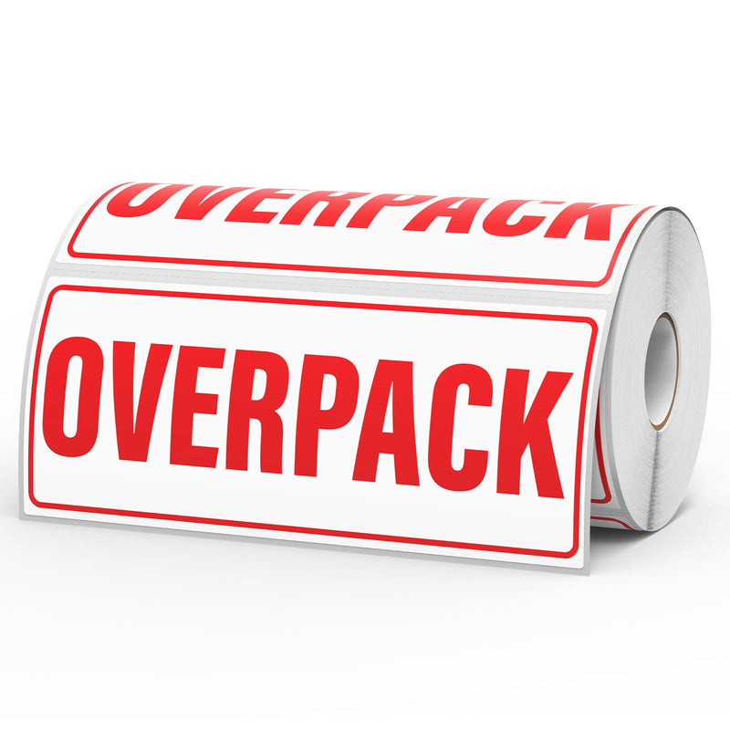 Air Specialty Overpack Labels 500 Pcs, Large Overpack Stickers 2-1/2 x 6 Inches Strong Adhesive Waterproof Shipping & Handling Stickers for Transportation Packing Box