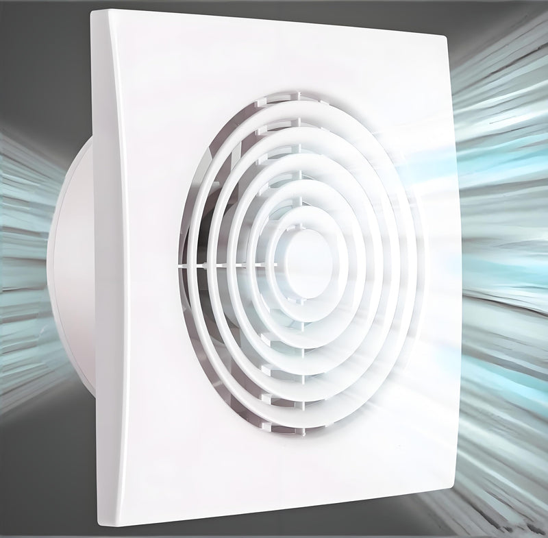 6 Inch Exhaust Fan Bathroom Exhaust Fan Damper ABS Waterproof Ventilation Fan for Kitchen Garage Bedroom Home Office Ceiling window & Wall Mount White