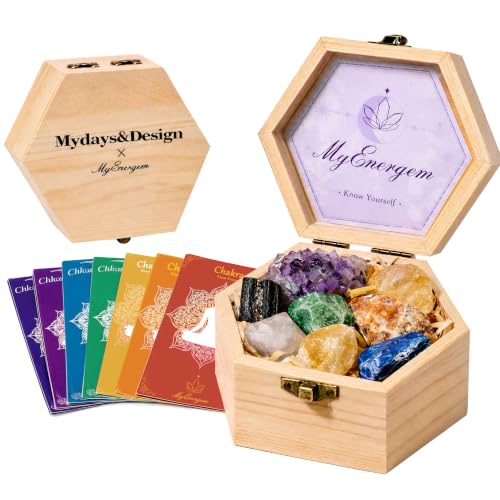 7 Chakra Healing Crystals Set with Guide Cards for Beginners