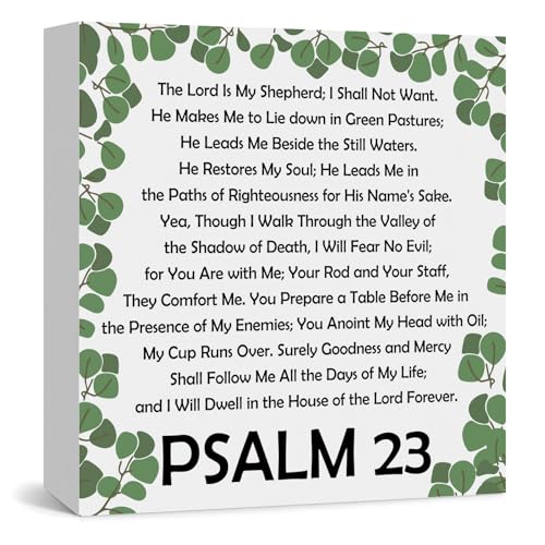 Bible Verse Wooden Box Sign Inspiration Religious Gifts for Women Men Christian Gifts Wooden Decor Sign for Faith Easter Prayer Christmas Spiritual Decorative Signs Motivational Housewarming Gift