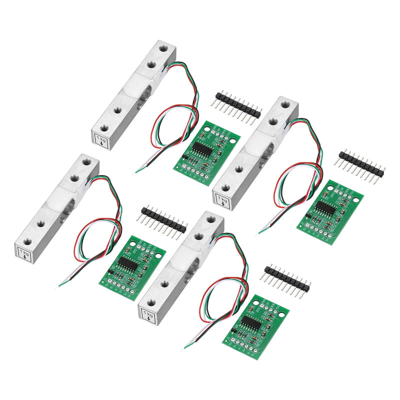 QUARKZMAN Digital Load Cell Weight Sensor 1 kg HX711 Module Weighing Sensor Set of 4 | 24 Bit Precision A/D Dual Channel, 20 x 33 mm, for DIY Portable Electronic Kitchen Scale Kit