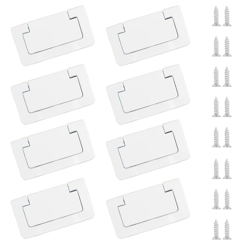MOROBOR 8 Pack Doors Drawer Handle Flush Ring Hidden Pull Handles, Zinc Alloy Cabinet Drawer Pull Handle for Cabinets, Closets, Drawers/Warm White Warm White-8PCS