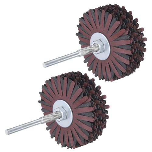 QUARKZMAN Pack of 2 Sanding Wheel Made of Abrasive Fabric Sanding Star with 1/4 Inch Shaft for Woodworking Root Carving Furniture Polish 400 Grit