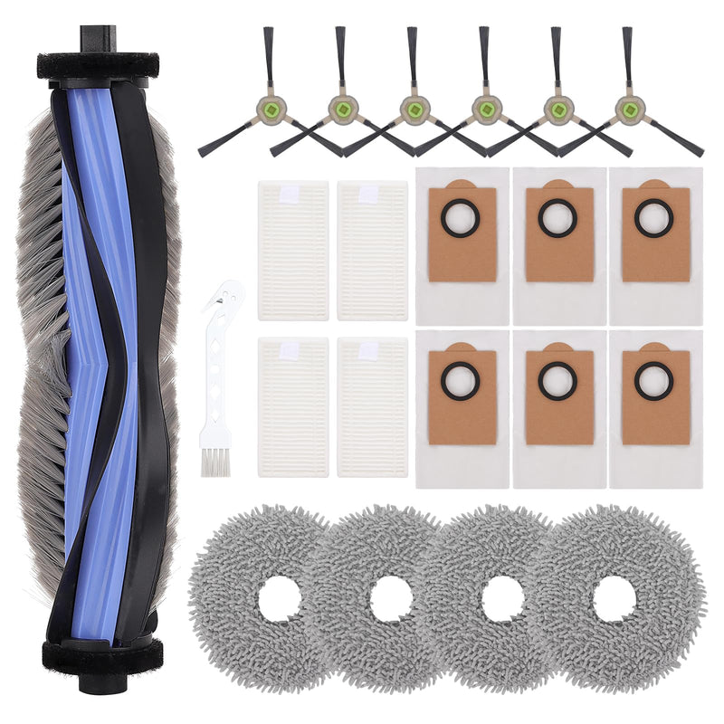 [Australia - AusPower] - Replacement Parts Compatible with Lefant M3 Robot Vacuum Cleaner, 1 Roller Brush, 6 Side Brushes, 6 Dust Bags, 4 HEPA Filters, 4 Mop Pads, M3 Accessories Kit M3 /M3 Max Accessories 