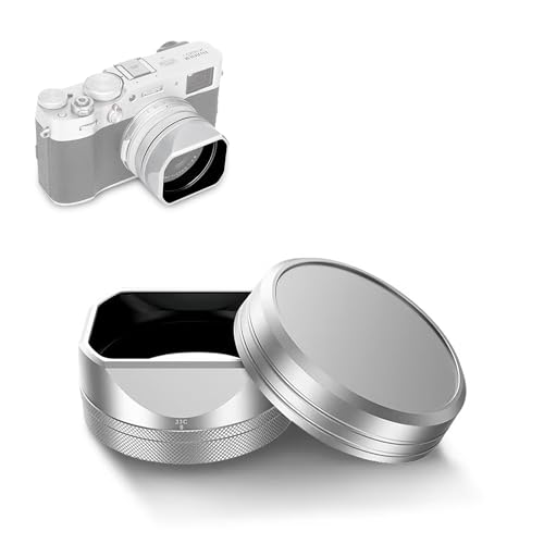JJC Metal Lens Hood for Fuji Fujifilm X100VI X100V X100 VI V Accessories Silver