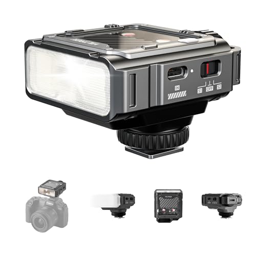 VILTROX Spark Z3-C TTL Camera Flash for Canon, Retro Hot Shoe Flashes with TTL & Manual Modes, USB-C Rechargeable Compact Speedlite with Adjustable Brightness, Detachable Softbox, Gray Spark Z3-C-Gray