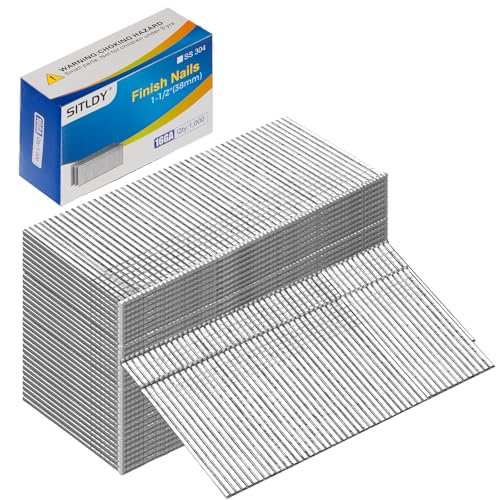 SITLDY 1-1/2 inch 304 stainless steel 16 gauge finish nails, 1000-pack
