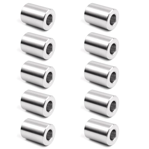 HKATOPS stainless steel round standoffs, 3/8-inch ID x 3/4-inch OD x 1-inch length, 10-piece set