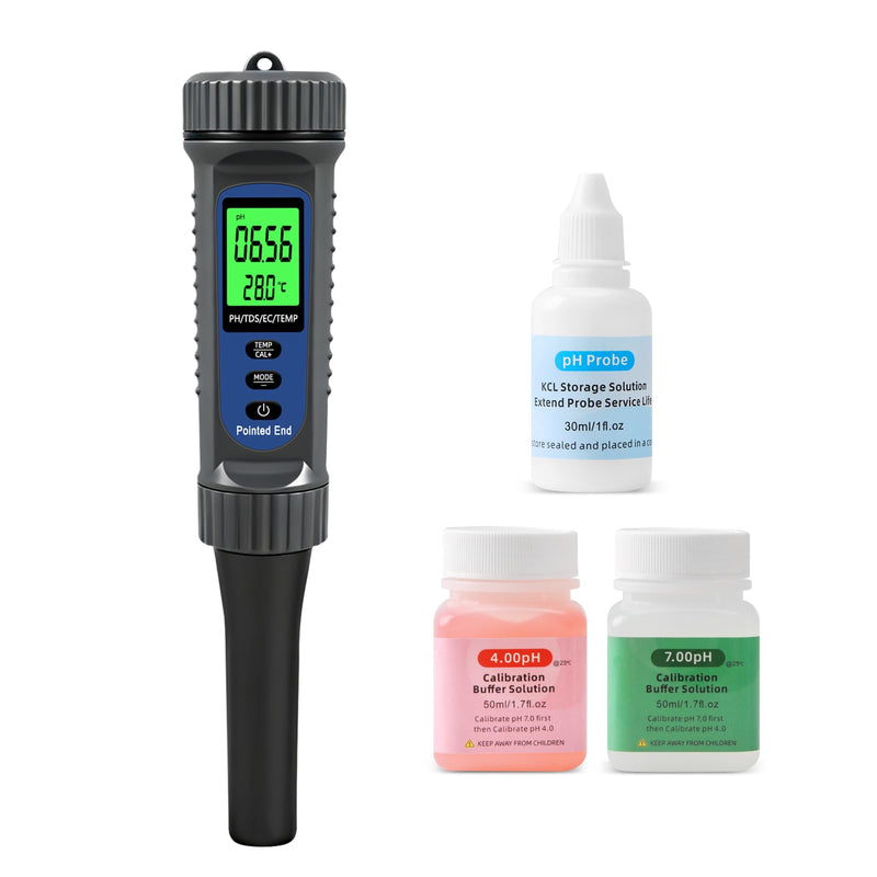 [Australia - AusPower] - pH Meter for Food with Temperature – Digital Food pH Meter, High Accuracy ±0.1 pH Electronic Tester for Hot Sauce, Fermentation, Cheese, Sourdough, Canning & Acidity Testing 