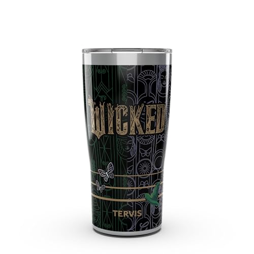 Tervis Traveler Wicked: For Good - In Gold Triple Insulated Tumbler Travel Cup Keeps Drinks Cold & Hot, 20OZ, Stainless Steel 20 Ounces Tumbler with Slider Lid