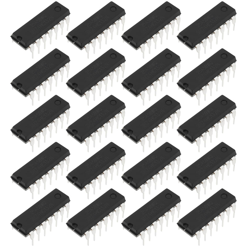 ECSiNG Pack of 20 74HC132N Quadruple Schmitt Trigger SN74HC132 DIP-14 for Domestic Appliances Signal Preparation for Industrial Automation Sensors
