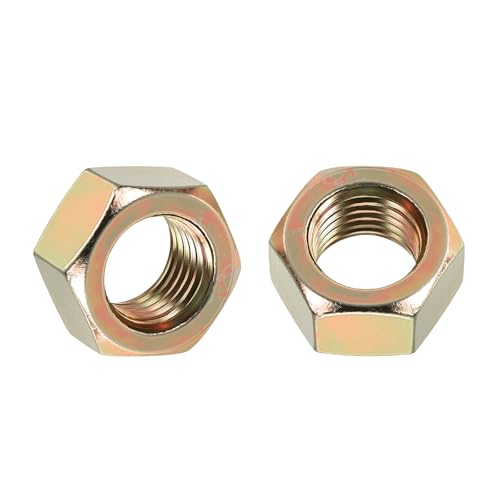 5pcs Hex Nuts 1"-8 Carbon Steel Coarse Thread Yellow Colored Zinc Yellow 5