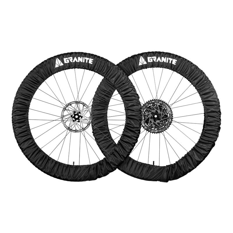 Granite Crust Bike Tire Covers - Fits 24–29 Inch Bicycle Wheels - Mud & Dirt Protection for Car and Home - Washable, Easy-Fit, Includes Compact Storage Bag