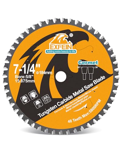 Metal Saw Blade 184 mm 48T for Rebar Steel, Angle Steel, Pipes, Profiles, Ceramic Carbide Tipped Saw Blade with 15.875 mm Bore 184mm 1