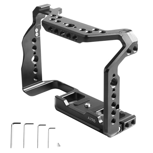 ILCE-7RM5/A7RM5/Alpha A7R V/A7R5 Camera Cage,ILCE-7M5/Alpha 7 V/A7M5 Cage with Cold Shoe Mount for ARCA and Compatible with ARRI 3/8”Interface and for Filmmaking or Vlog